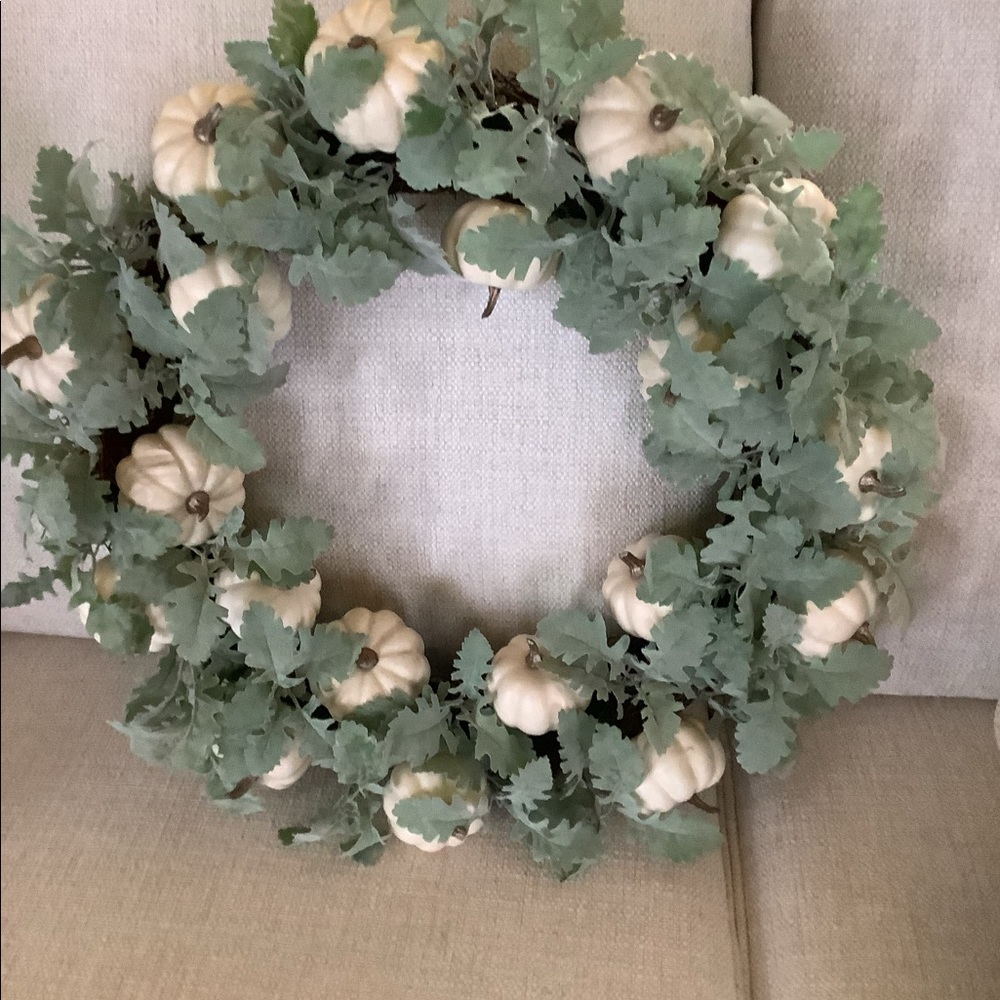 Turquoise,white and green Wreath